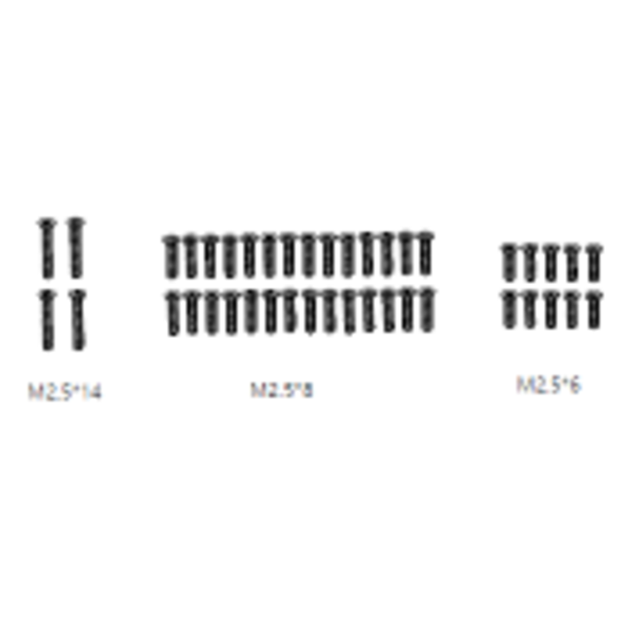 ZD Racing MT16 Schroeven 10x M2.5x6 & 30x M2.5x8 & 4x M2.5x14