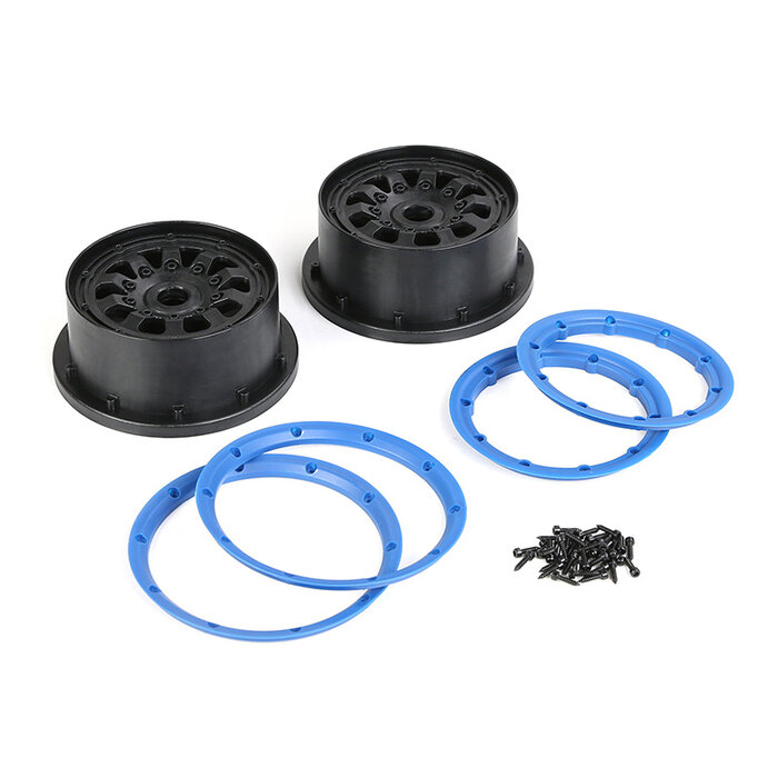 RovanLosi Strong plastic rims set 4th generation 10 spokes with various colors beadlocks (2 pieces)