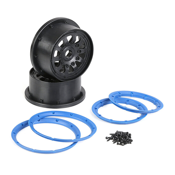 RovanLosi Strong plastic rims set 4th generation 10 spokes with various colors beadlocks (2 pieces)