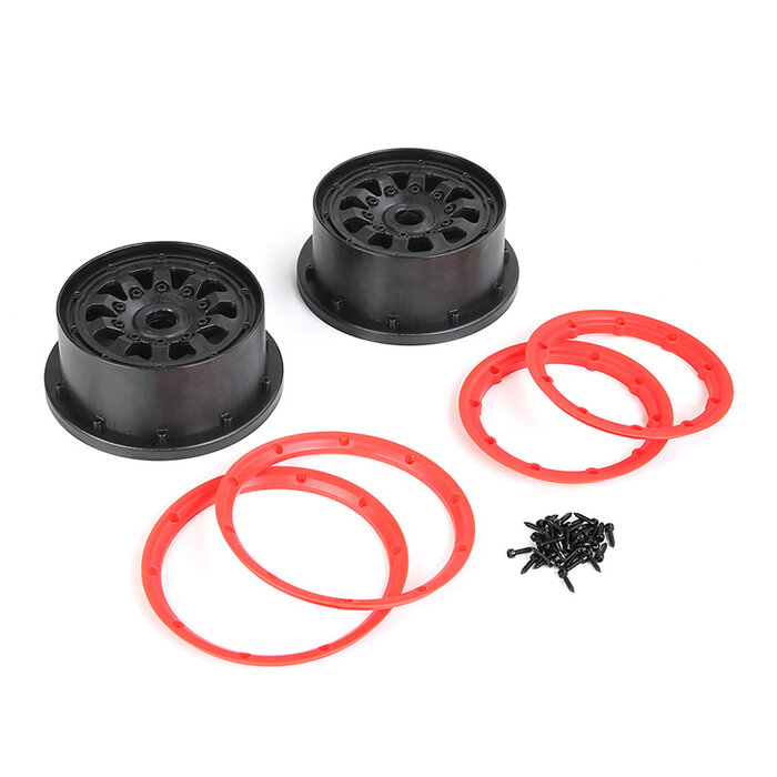 RovanLosi Strong plastic rims set 4th generation 10 spokes with various colors beadlocks (2 pieces)