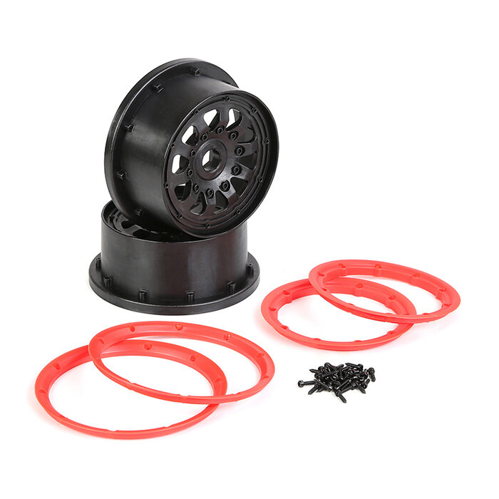 RovanLosi Sterke plastic velgen set 4th generation 10 spaaks  met diverse kleuren beadlocks  (2 stuks)