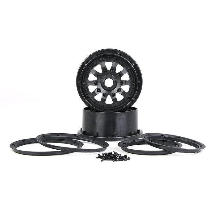 RovanLosi Strong plastic rims set 4th generation 10 spokes with various colors beadlocks (2 pieces)