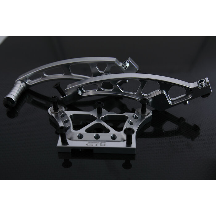 GTBRacing Voorste bovenplaat + voorste chassisbeugel + achterste chassisbeugelset voor LOSI DBXL V1.0 benzine auto