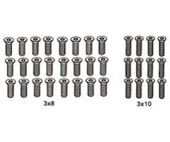 ZD Racing Platkopschroeven M3 set (maat 8 & 10)