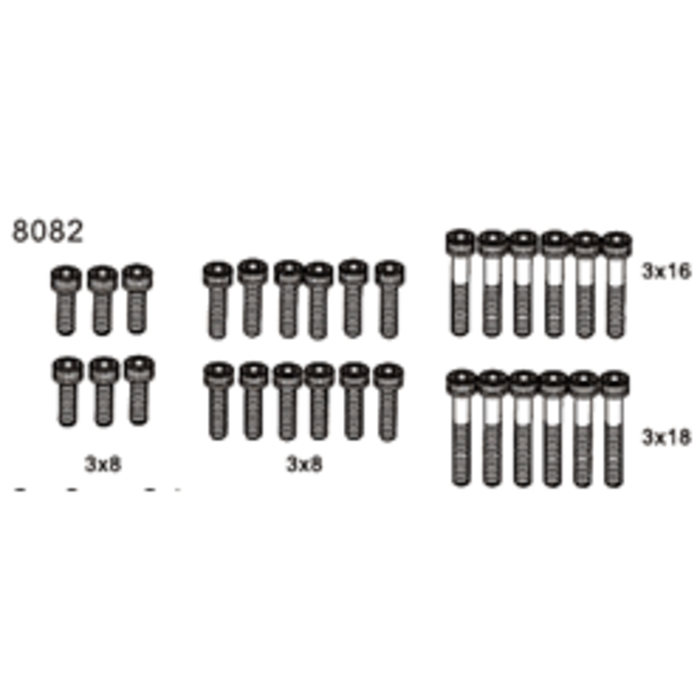 ZD Racing Zylinderschrauben-Set M3 (Längen 8, 10, 16, 18)