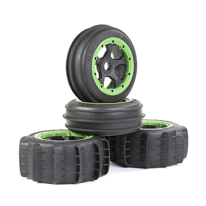 RovanSports Baja 5B 2. Generation Desert Desert Komplettradsatz (verschiedene Farben Beadlocks) 185x80 +185x60