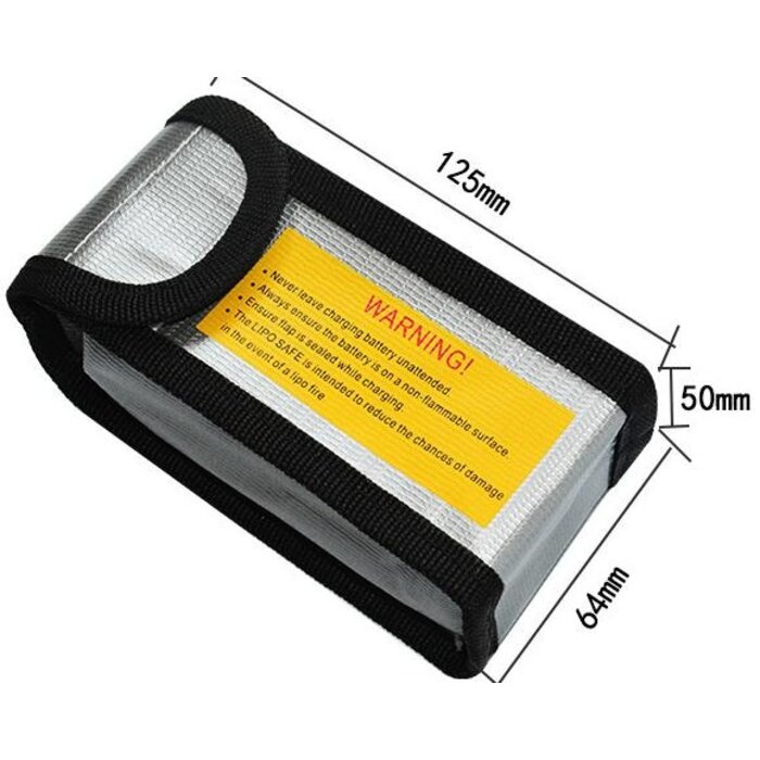 Hobby Detail Fireproof Explosionproof Lipo Battery Safe Bag 64x50x125mm