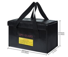 Hobby Detail Brandwerende explosieveilige Lipo-batterijtas 260x130x150mm
