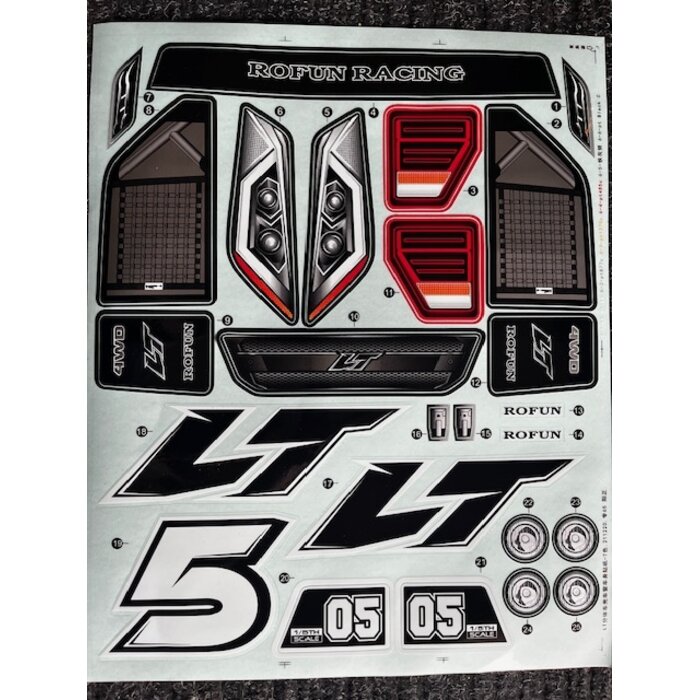 RovanLosi Sticker set for Losi 5ive T / Rovan LT body