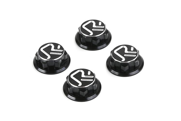 RovanSports Gesloten wielmoeren met logo gemaakt van CNC aluminium (4 st.) in zilver, rood of zwart