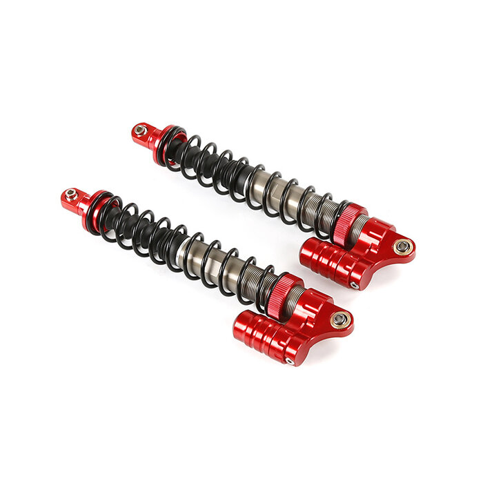 RovanSports BAHA CNC Full Metal Front Shock Absorber 8mm met Buffer / Voor-schokdempers (2st). in zilver en rood