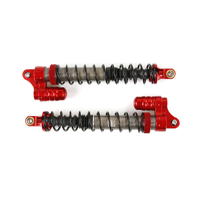 RovanSports BAHA CNC Full Metal Front Shock Absorber 8mm met Buffer / Voor-schokdempers (2st). in zilver en rood