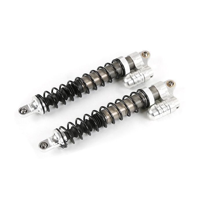 RovanSports BAHA CNC Full Metal Front Shock Absorber 8mm met Buffer / Voor-schokdempers (2st). in zilver en rood