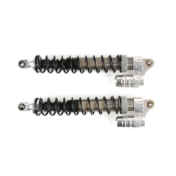 RovanSports BAHA CNC Full Metal Front Shock Absorber 8mm met Buffer / Voor-schokdempers (2st). in zilver en rood