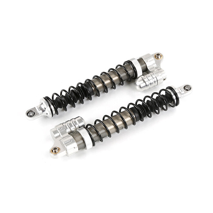 RovanSports BAHA CNC Full Metal Front Shock Absorber 8mm met Buffer / Voor-schokdempers (2st). in zilver en rood