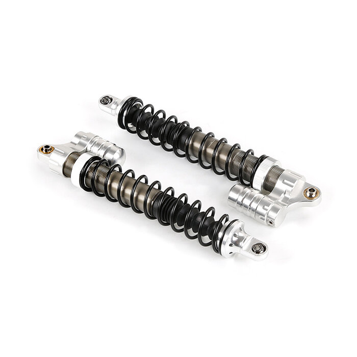 RovanSports BAHA CNC Full Metal Front Shock Absorber 8mm met Buffer / Voor-schokdempers (2st). in zilver en rood