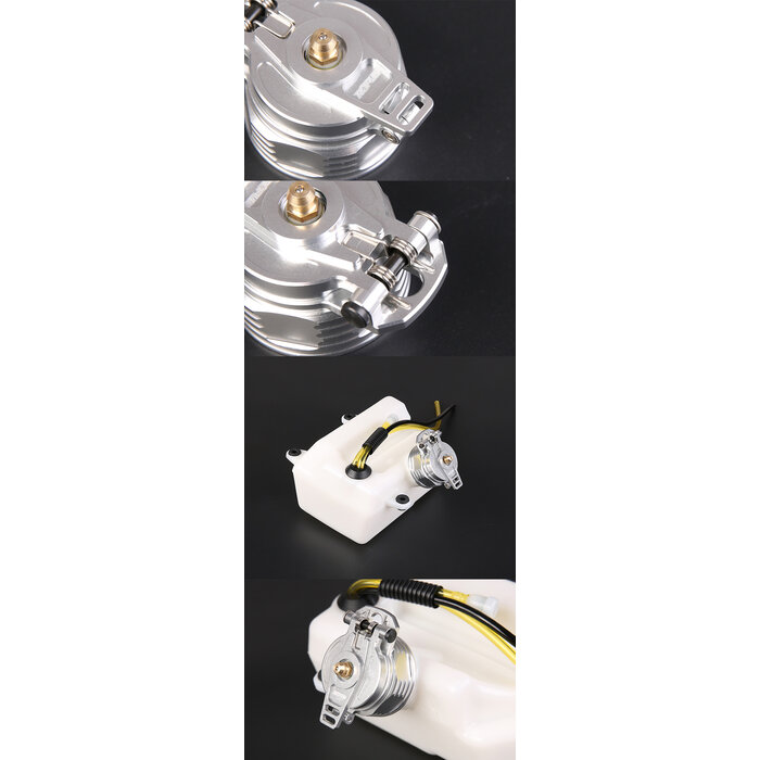 RovanSports CNC Leak Proof Tankdeckel – Universal – Aluminium – Silber / Rot (1 Stück)