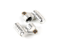 RovanSports BAHA 5B CNC Metall Vorderer Stoßdämpferhalter mit Dämpfungskammer (1 Set) – Rot / Silber / Orange