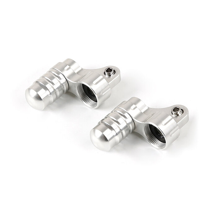 RovanSports BAHA 5B CNC Metal Front Shock Mount met dempingskamer (1 set) – Rood / Zilver / Oranje