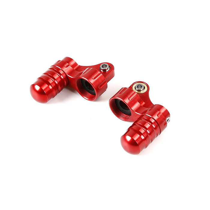 RovanSports BAHA 5B CNC Metal Front Shock Mount met dempingskamer (1 set) – Rood / Zilver / Oranje