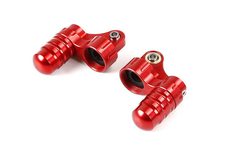 RovanSports BAHA 5B CNC Metal Front Shock Mount with Cushioning Cavity (1 set) – Red / Silver / Orange