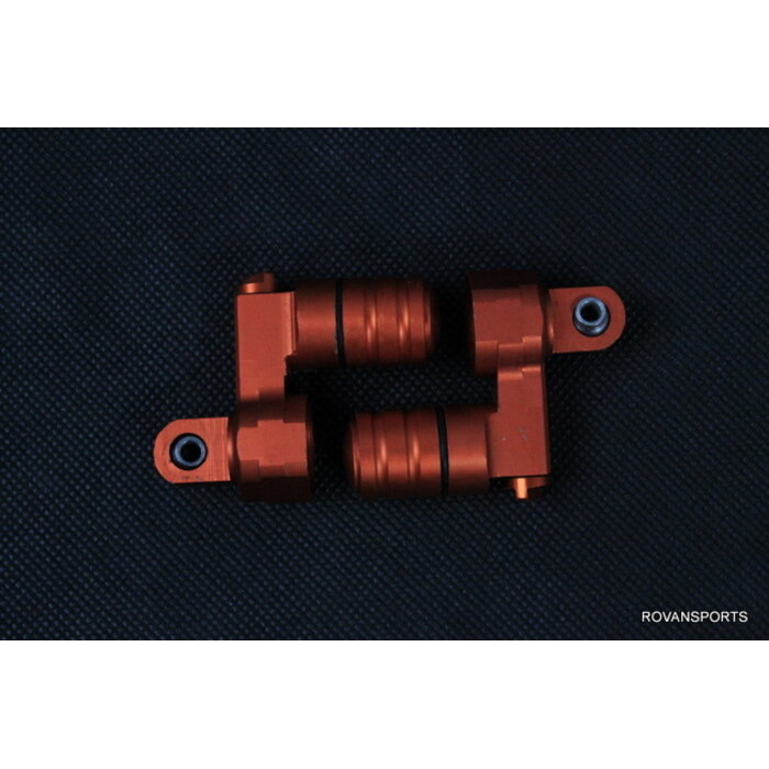RovanSports BAHA 5B CNC Metall Vorderer Stoßdämpferhalter mit Dämpfungskammer (1 Set) – Rot / Silber / Orange