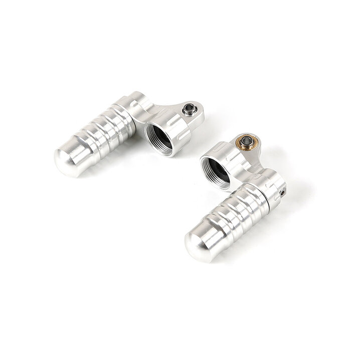 RovanSports BAHA 5B CNC Metall Hinterer Stoßdämpferhalter mit Dämpfungskammer (1 Set) – Rot / Silber / Orange