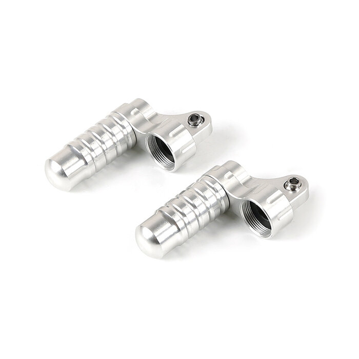 RovanSports BAHA 5B CNC Metall Hinterer Stoßdämpferhalter mit Dämpfungskammer (1 Set) – Rot / Silber / Orange