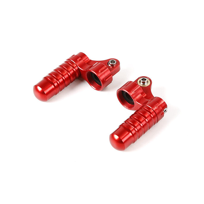 RovanSports BAHA 5B CNC Metall Hinterer Stoßdämpferhalter mit Dämpfungskammer (1 Set) – Rot / Silber / Orange