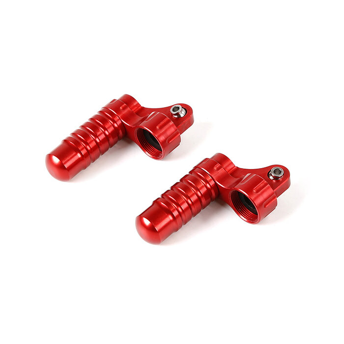 RovanSports BAHA 5B CNC Metal Rear Shock Mount met dempingskamer (1 set) – Rood / Zilver / Oranje