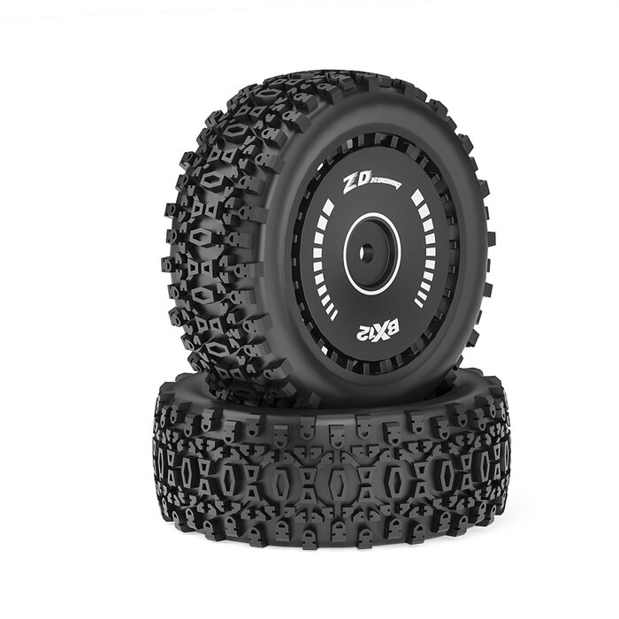 ZD Racing BX-12 12mm Pre-Glued Tires Set (2 pcs)