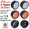 ZD Racing 1/8 Scale On-Road Wheels & Tires Set MT-8 – 12-Spoke Design – Available in White, Orange and Black