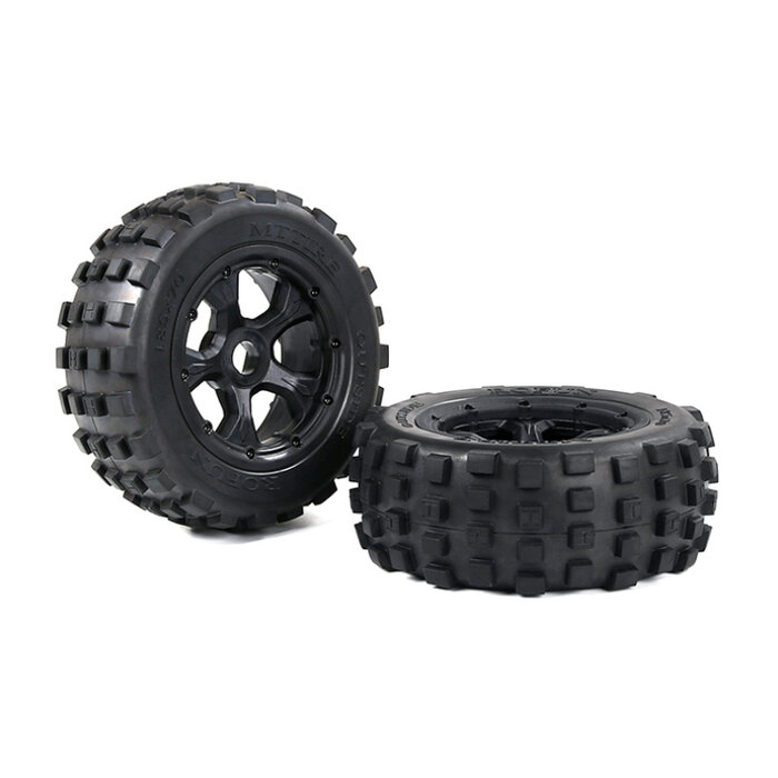 RovanLosi LT 4. Gen. Knobby Reifen 185 * 70 / Knobby Reifen mit schwarzen Felgen und verschiedenen beadlocks