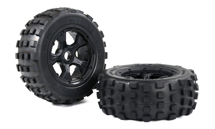 RovanLosi LT 4e gen. Knobby banden 185 * 70 / knobby banden zwarte velgen en met diverse kleuren beadlocks