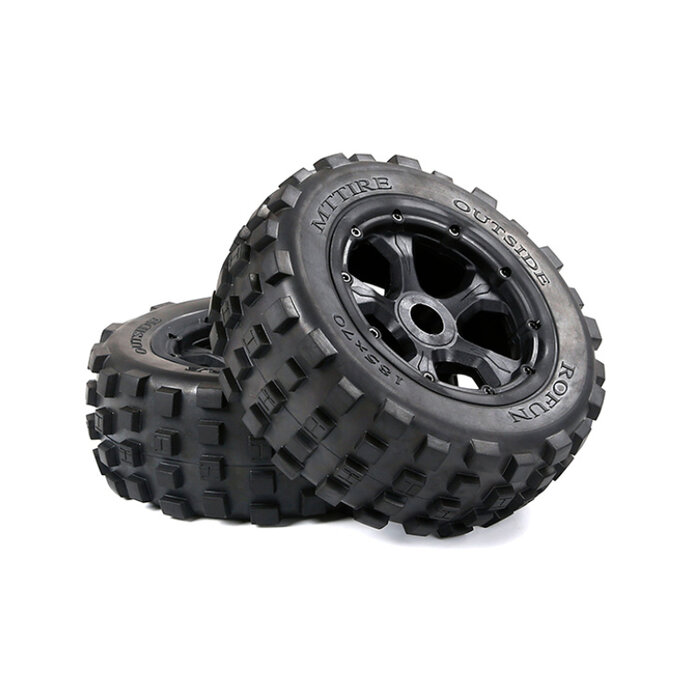 RovanLosi LT 4. Gen. Knobby Reifen 185 * 70 / Knobby Reifen mit schwarzen Felgen und verschiedenen beadlocks