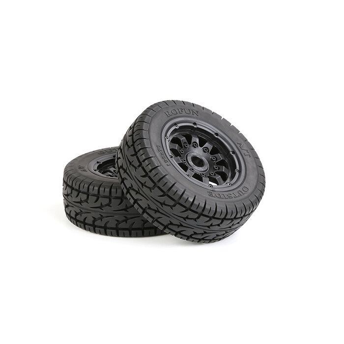 RovanLosi AT (All Terrain) Tire Set (2 Pieces) with Beadlock Wheels for Rovan LT, Losi 5ive-T, V5 and 5S Models 190x70