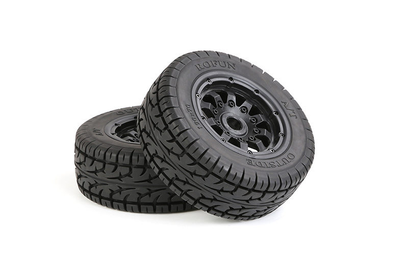 RovanLosi AT (All Terrain) Reifensatz (2 Stück) mit Beadlock-Felgen für Rovan LT, Losi 5ive-T, V5 und 5S Modelle 190x70
