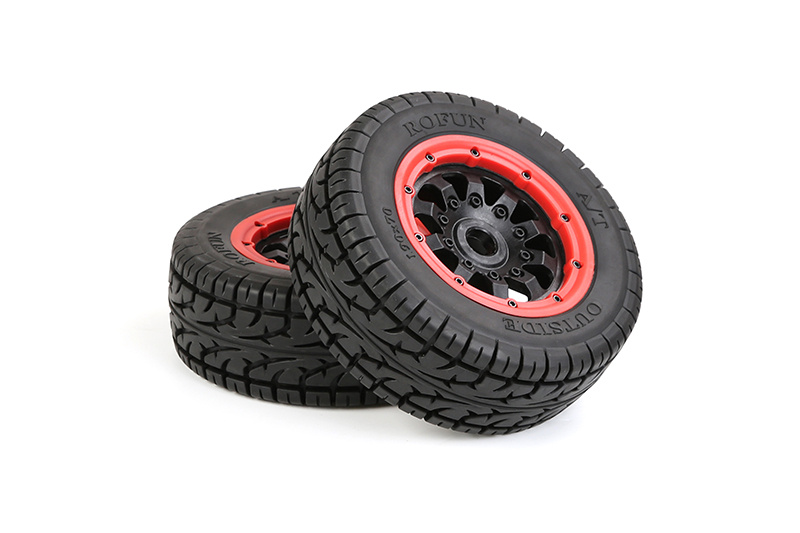 RovanLosi AT (All Terrain) Reifensatz (2 Stück) mit Beadlock-Felgen für Rovan LT, Losi 5ive-T, V5 und 5S Modelle 190x70