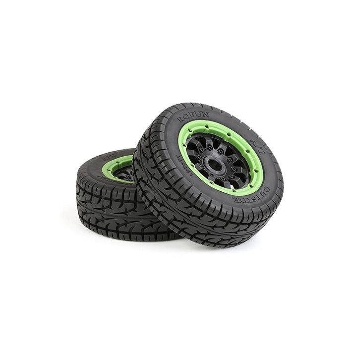RovanLosi AT (All Terrain) Tire Set (2 Pieces) with Beadlock Wheels for Rovan LT, Losi 5ive-T, V5 and 5S Models 190x70