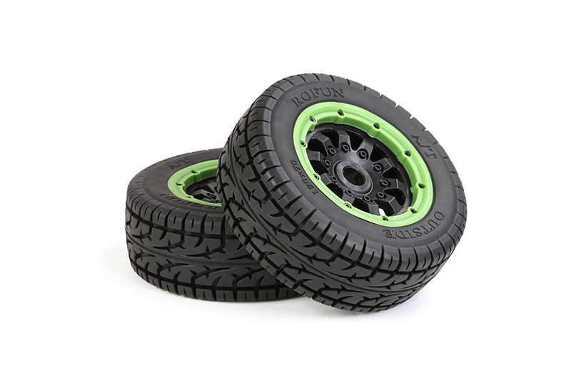 RovanLosi AT (All Terrain) Reifensatz (2 Stück) mit Beadlock-Felgen für Rovan LT, Losi 5ive-T, V5 und 5S Modelle 190x70