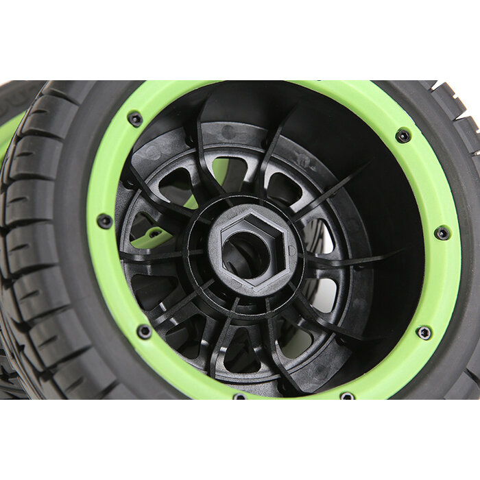 RovanLosi AT (All Terrain) Tire Set (2 Pieces) with Beadlock Wheels for Rovan LT, Losi 5ive-T, V5 and 5S Models 190x70