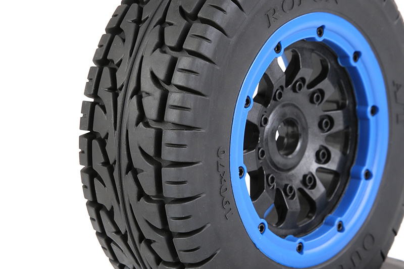 RovanLosi AT (All Terrain) Reifensatz (2 Stück) mit Beadlock-Felgen für Rovan LT, Losi 5ive-T, V5 und 5S Modelle 190x70