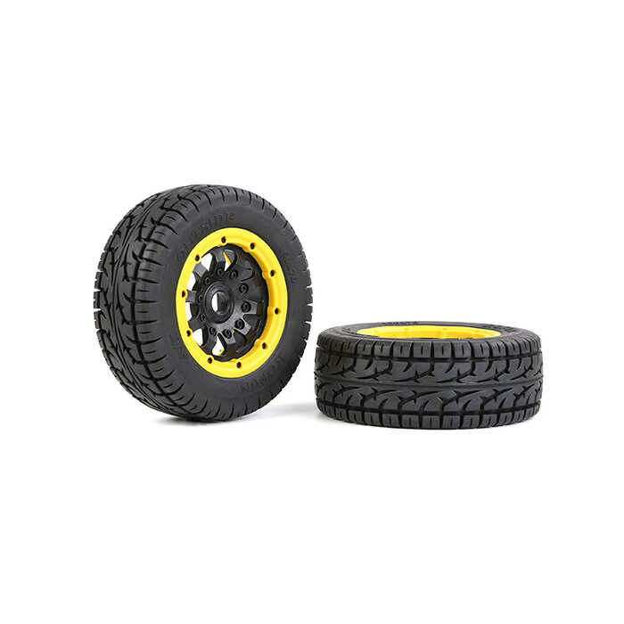 RovanLosi AT (All Terrain) Tire Set (2 Pieces) with Beadlock Wheels for Rovan LT, Losi 5ive-T, V5 and 5S Models 190x70