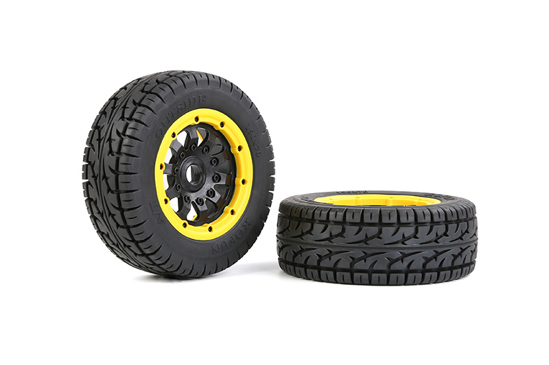 RovanLosi AT (All Terrain) Reifensatz (2 Stück) mit Beadlock-Felgen für Rovan LT, Losi 5ive-T, V5 und 5S Modelle 190x70