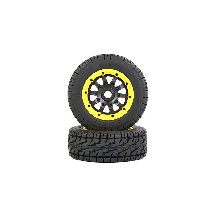 RovanLosi AT (All Terrain) Tire Set (2 Pieces) with Beadlock Wheels for Rovan LT, Losi 5ive-T, V5 and 5S Models 190x70