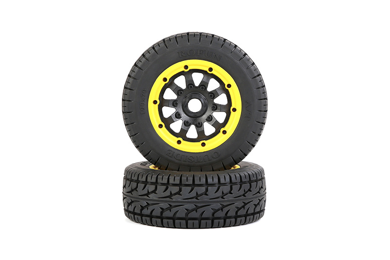 RovanLosi AT (All Terrain) Reifensatz (2 Stück) mit Beadlock-Felgen für Rovan LT, Losi 5ive-T, V5 und 5S Modelle 190x70