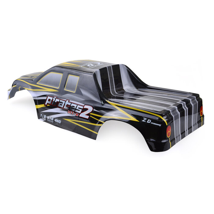 ZD Racing MT-8 Pirates2 1/8 Monster Truck Carrosserie – Zwart/Geel