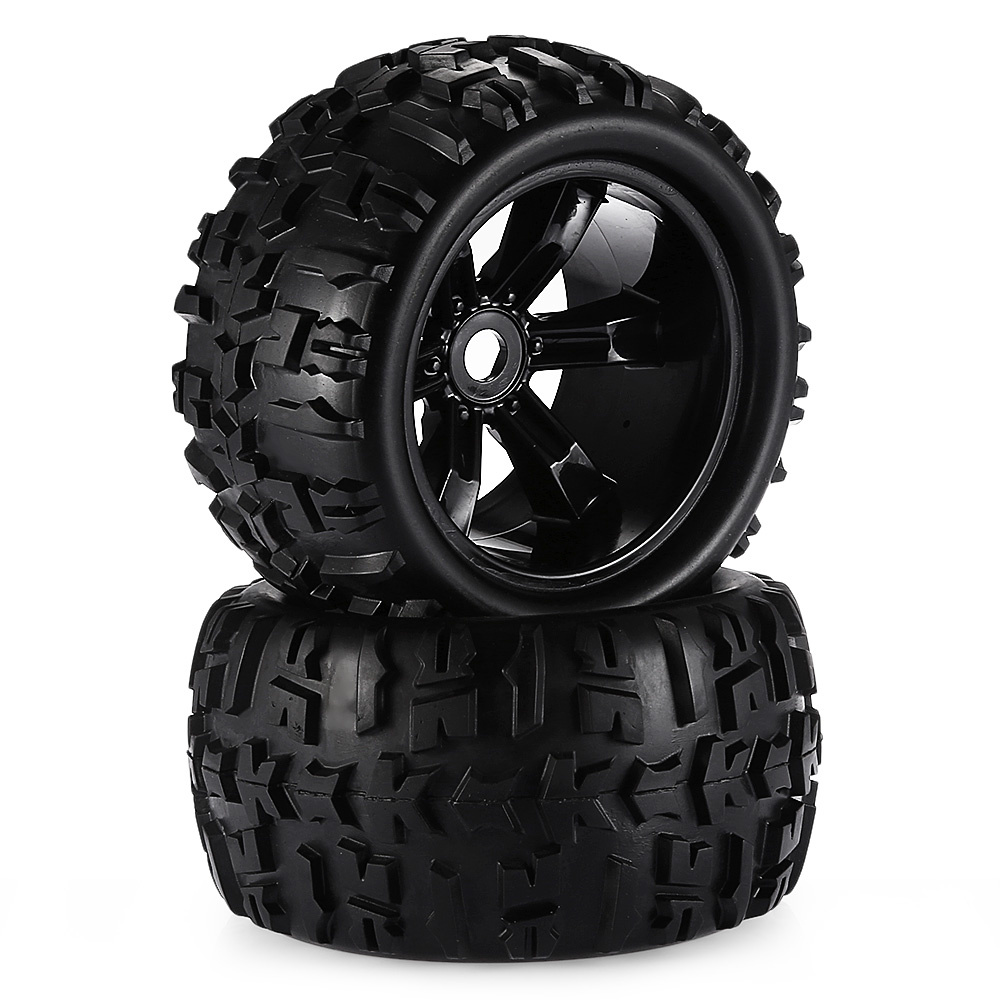 ZD Racing MT-8 Vormontierte & Verklebte Monster-Truck-Reifen mit Felgen – Schwarz – 2 Stück