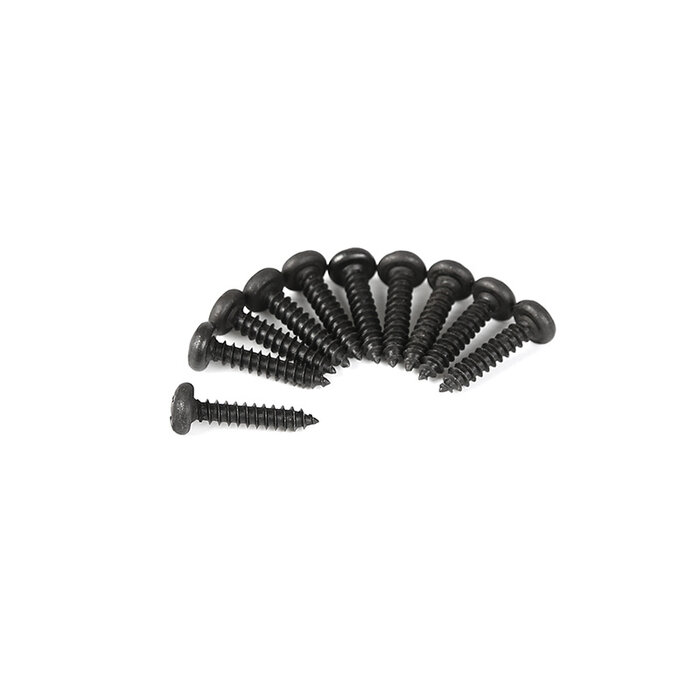 RovanSports M4 × 18 mm Kreuzschlitz-Linsenkopf-Blechschrauben / Selbstschneidend – Schwarz – 10 Stück