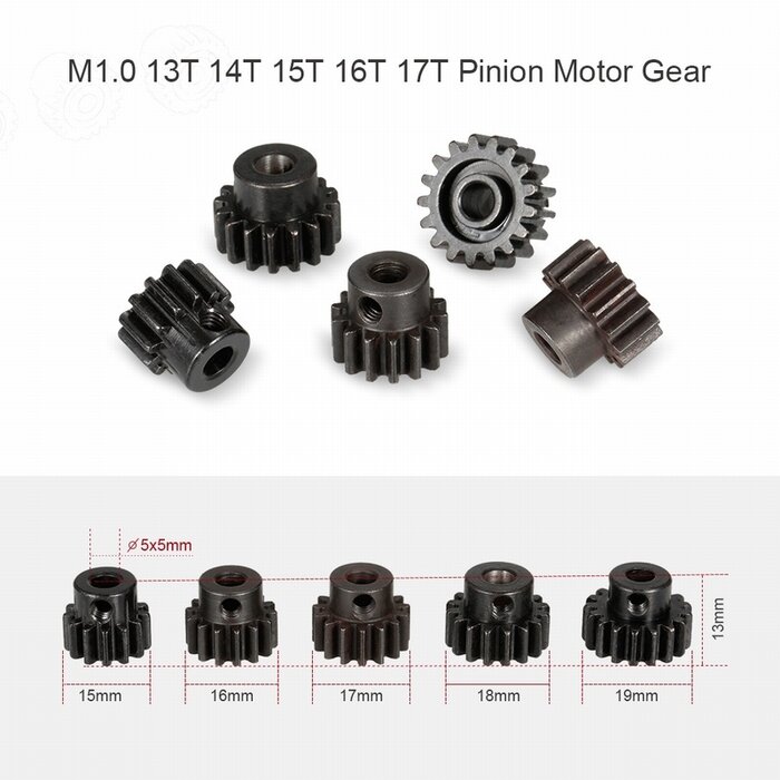 ZD Racing 8452 17T motortandwielen voor 9020 buggy (set)